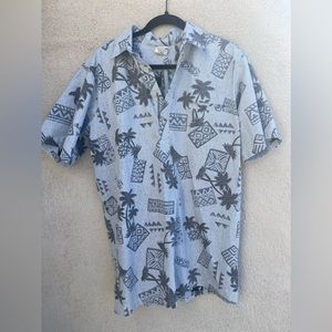 Go Barefoot Men’s Large Tall Hawaiian 1/4 Button Shirt